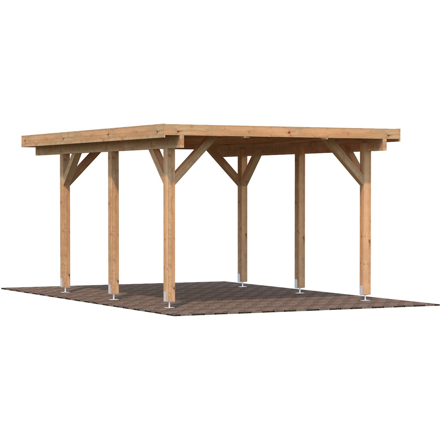 Palmako Einzelcarport Karl Braun tauchgrundiert 360 cm x 512 cm von Palmako