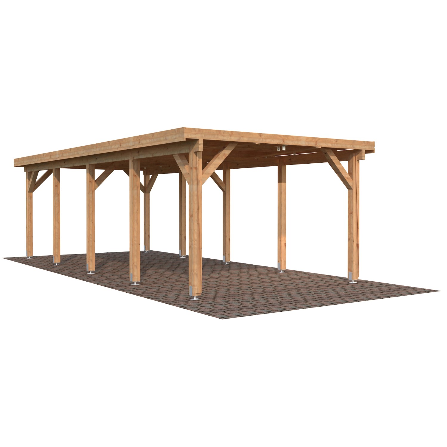 Palmako Einzelcarport Karl Braun tauchgrundiert 360 cm x 762 cm von Palmako