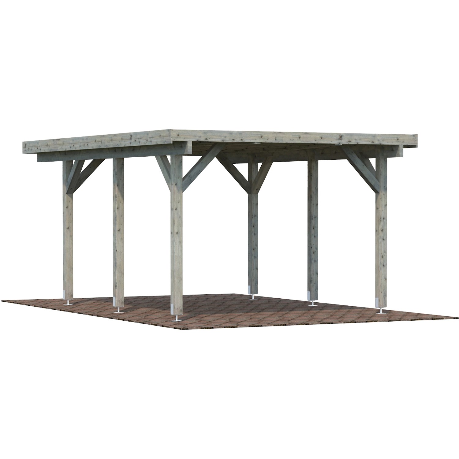 Palmako Einzelcarport Karl Grau tauchgrundiert 360 cm x 512 cm von Palmako