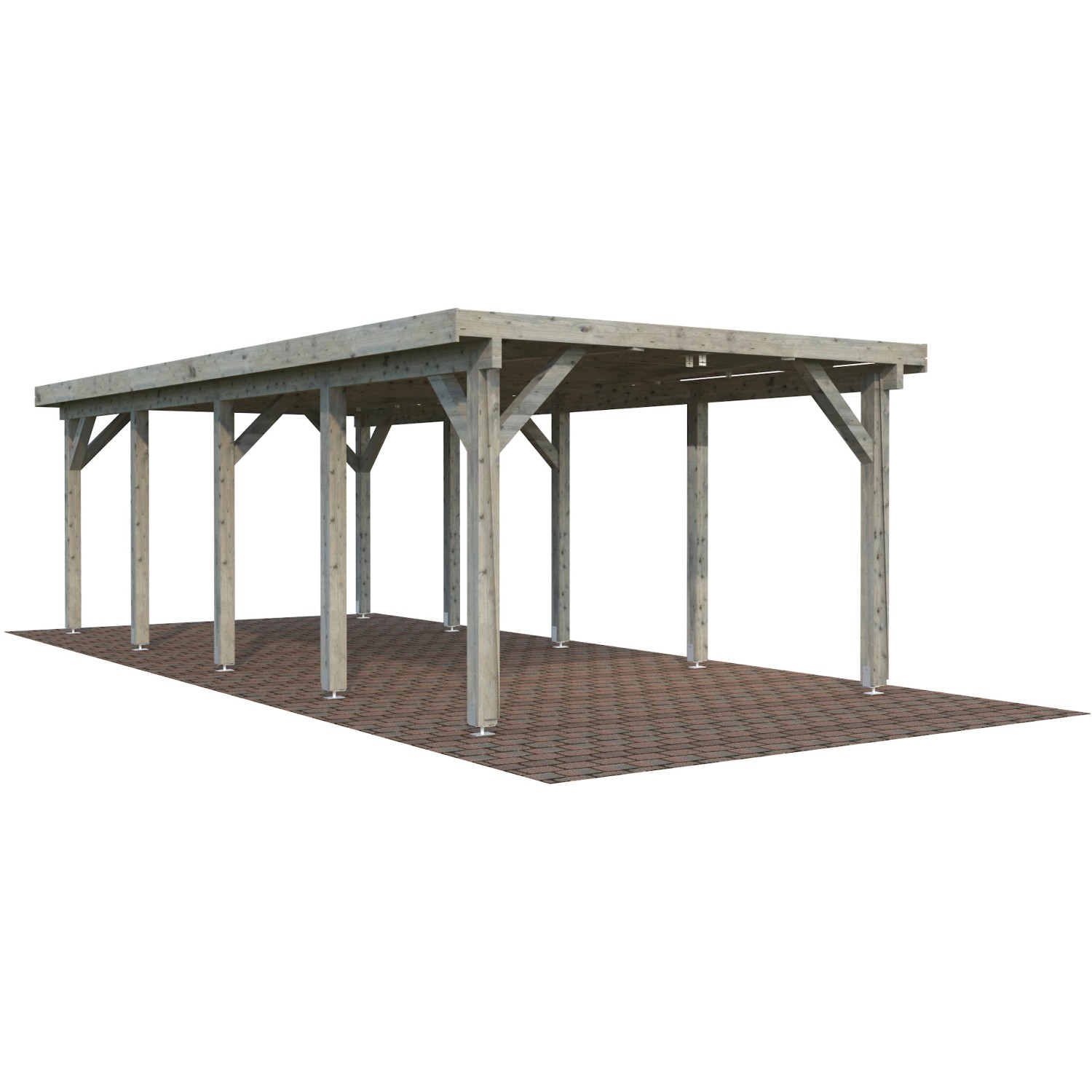 Palmako Einzelcarport Karl Grau tauchgrundiert 360 cm x 762 cm von Palmako