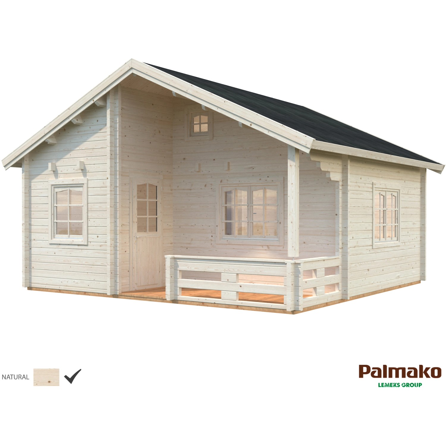 Palmako Emily Holz-Gartenhaus Natur Satteldach Unbehandelt 590 cm x 550 cm Palmako Emily Holz-Gartenhaus Natur Satteldach Unbehandelt 590 cm x 550 cm von Palmako