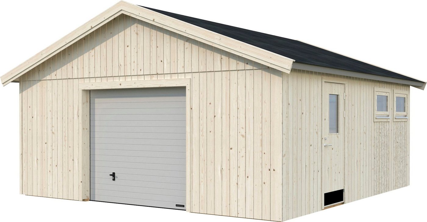 Palmako Garage Andre, BxTxH: 495x595x316 cm, mit Sektionaltor, naturbelassen von Palmako