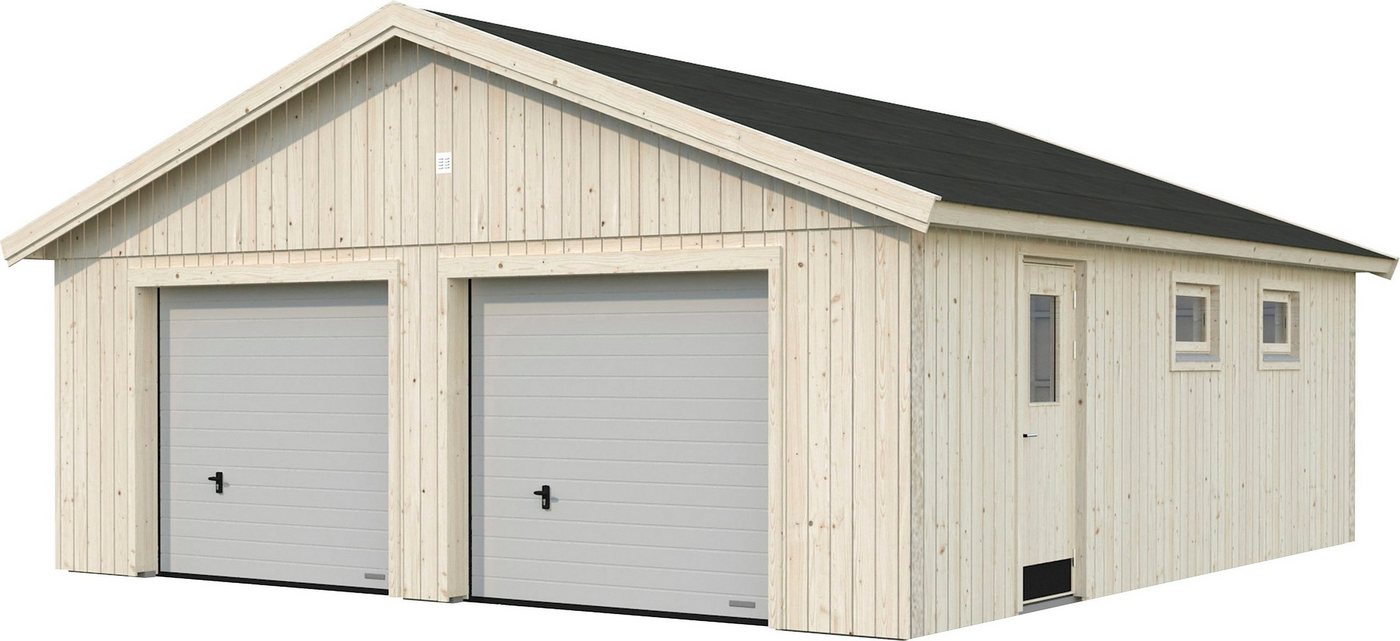 Palmako Garage Andre, BxTxH: 712x785x325 cm, mit Sektionaltor, natur von Palmako