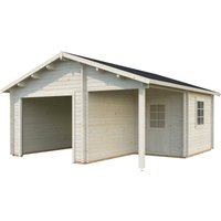 Palmako Garage "Irene/Roger" BxTxH: 564x601x321 cm, mit Anbau, ohne Tor, naturbelassen Palmako Garage "Irene/Roger" BxTxH: 564x601x321 cm, mit Anbau, ohne Tor, naturbelassen von Palmako