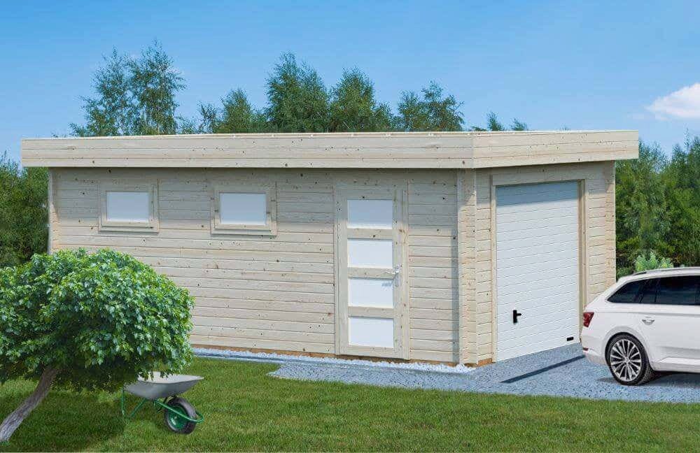 Palmako Garage Flachdachgarage Rasmus 19,0 m², Beige von Palmako