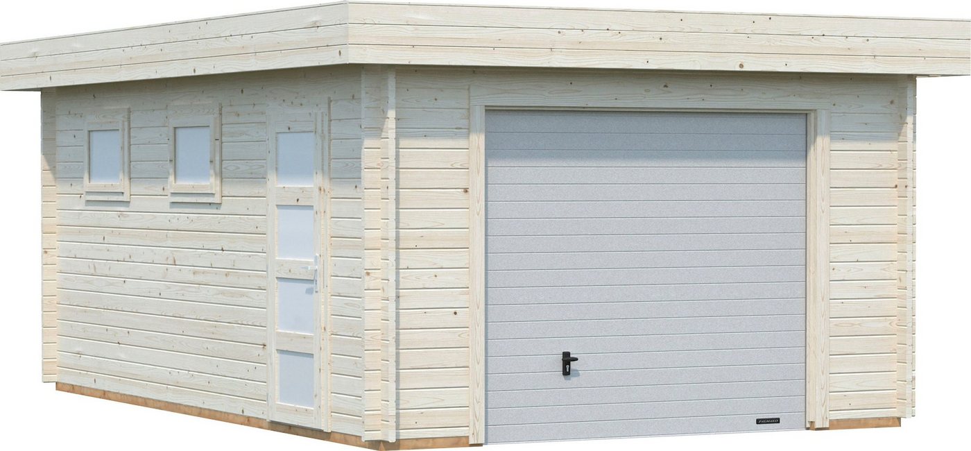 Palmako Garage Rasmus, BxTxH: 420x598x253 cm, mit Sektionaltor, naturbelassen von Palmako