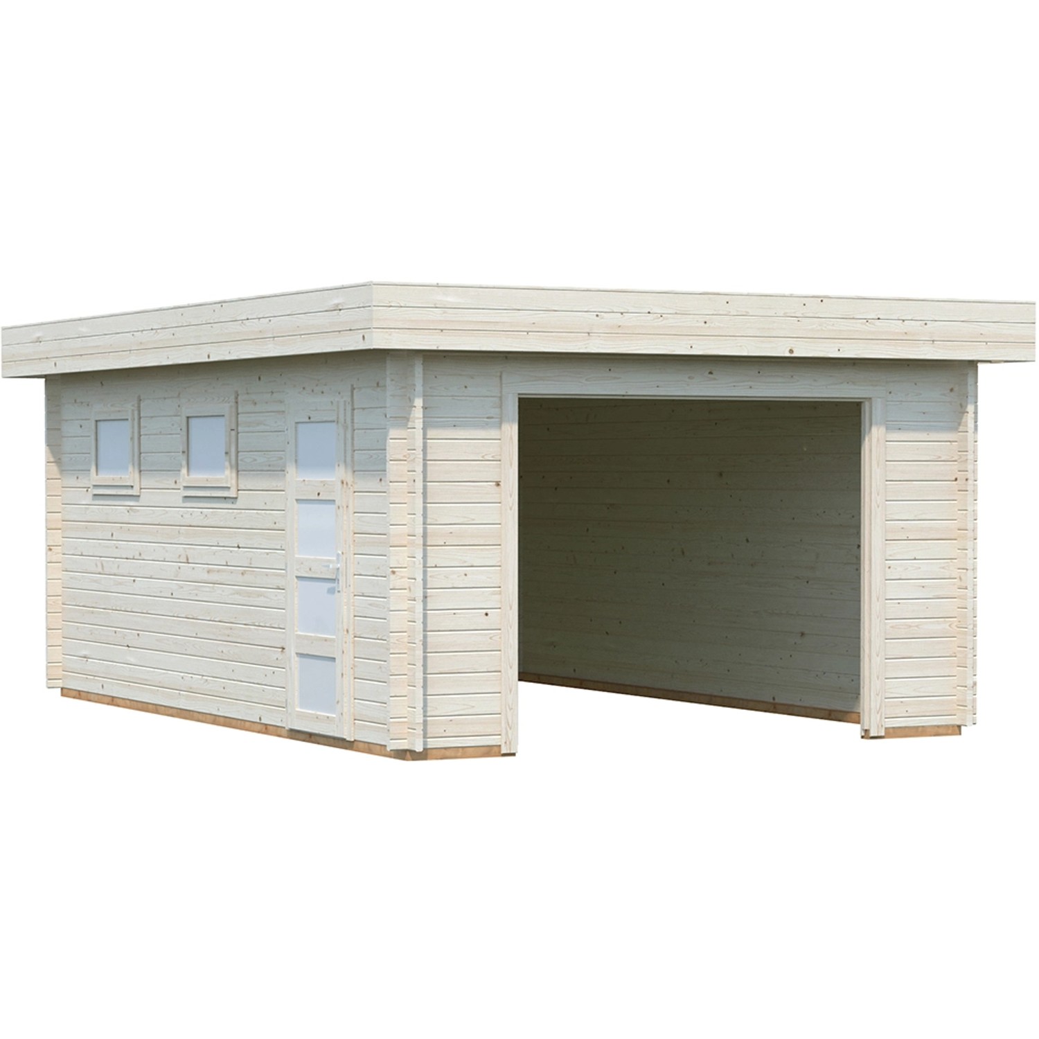 Palmako Garage Rasmus 19,0 m² Kit Natur Unbehandelt 360 cm x 550 cm von Palmako