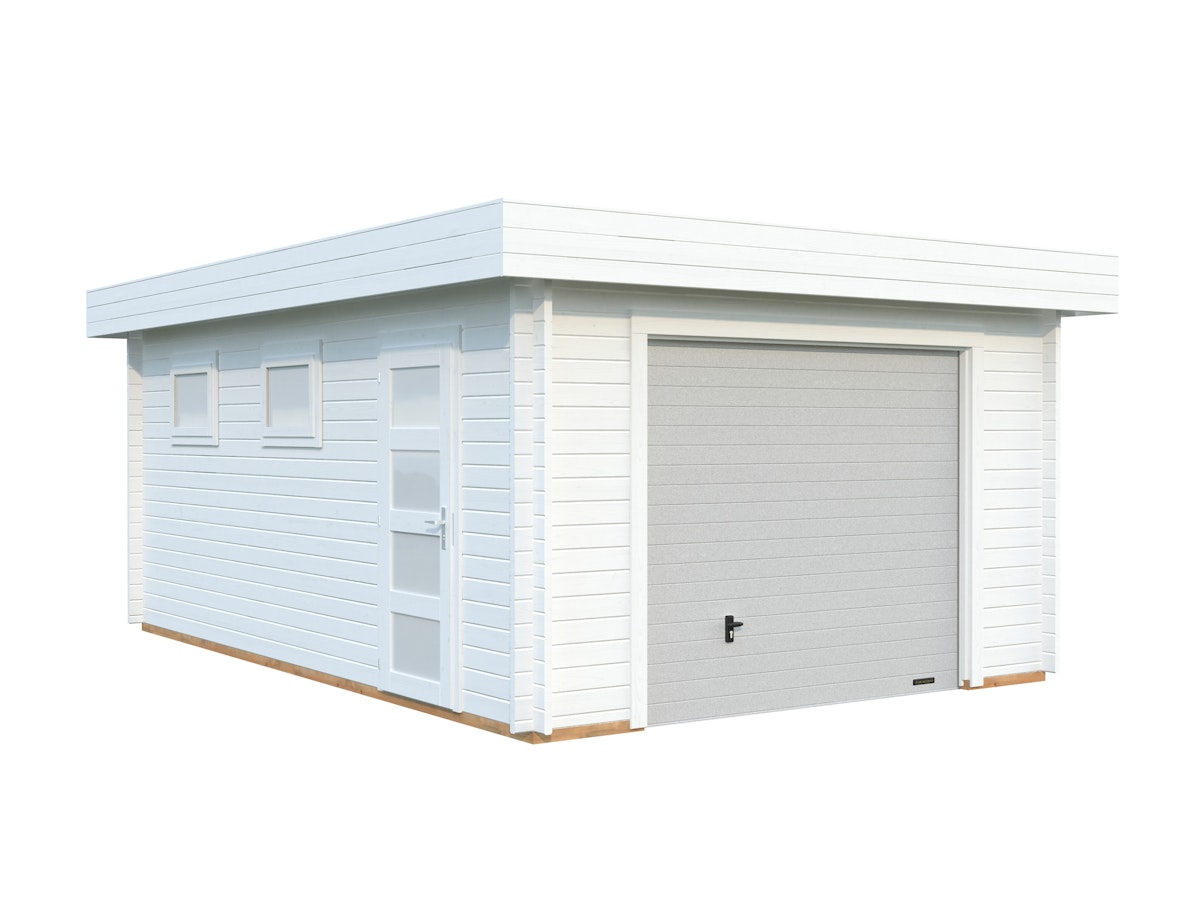 Palmako Garage Rasmus 19,0 m² - 44 mm - mit Sektionaltor weiß lackiert Palmako Garage Rasmus 19,0 m² - 44 mm - mit Sektionaltor weiß lackiert von Palmako