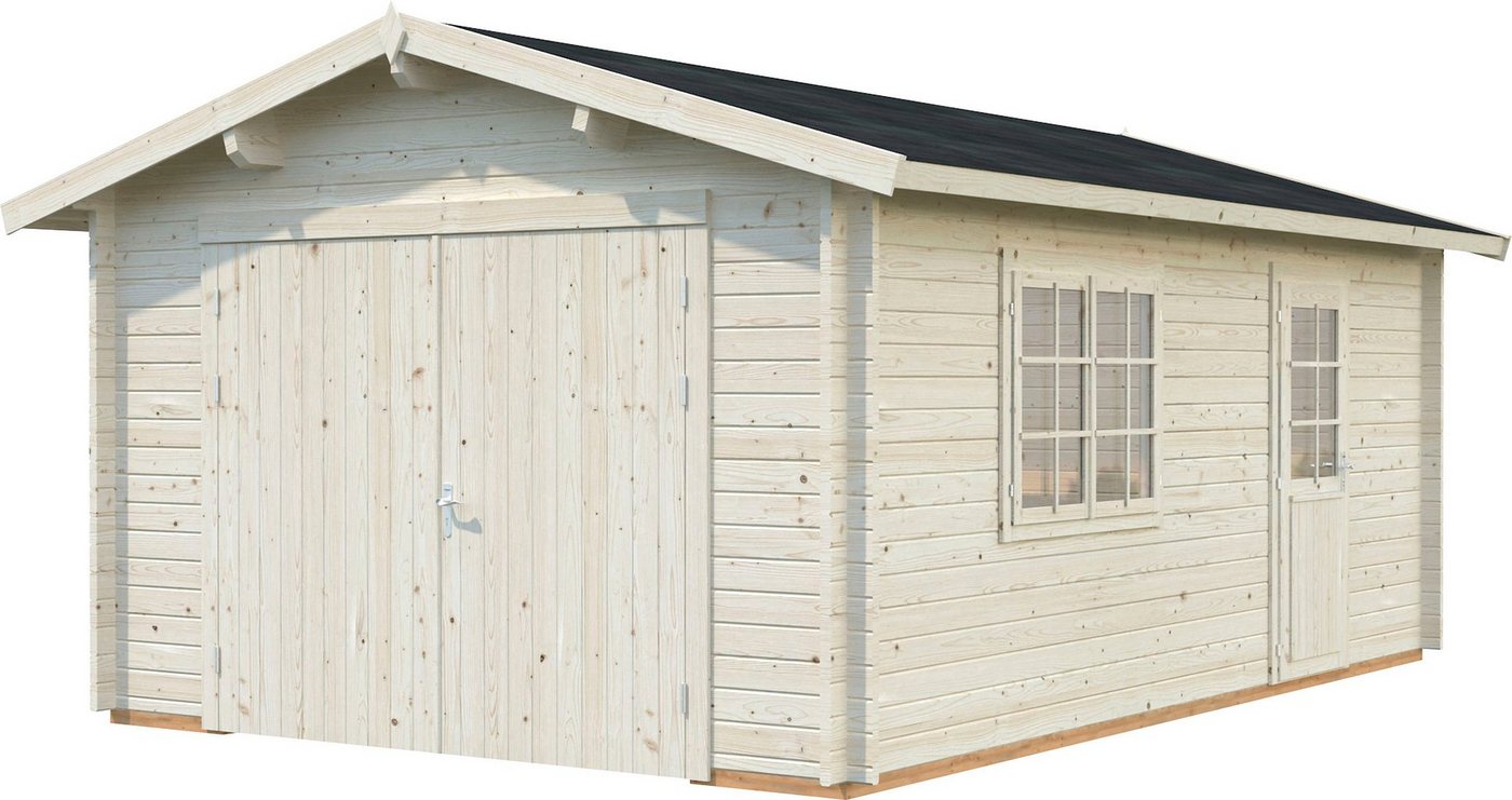 Palmako Garage Roger, BxTxH: 426x598x276 cm, mit Holztor, naturbelassen von Palmako