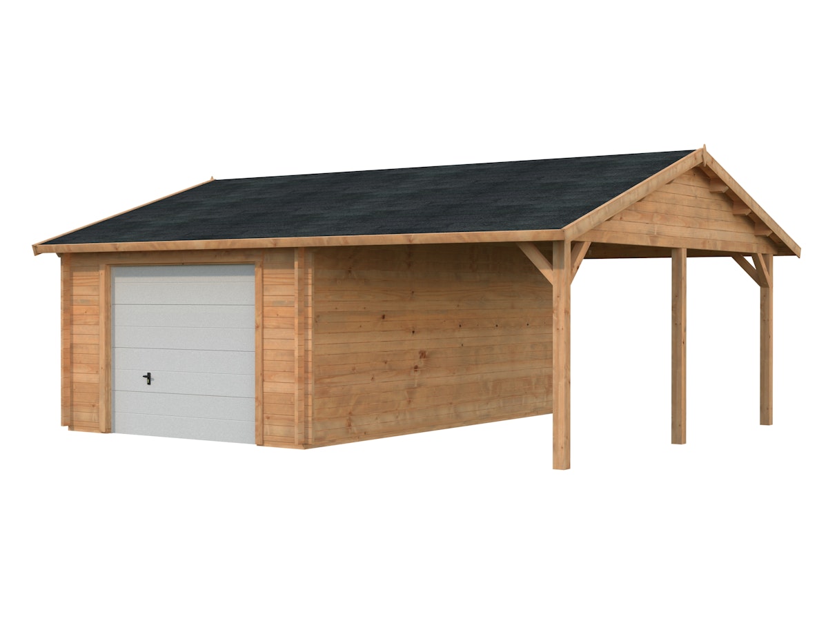 Palmako Garage Roger 19,0 + 16,2 m² - 44 mm - mit Sektionaltor hellbraun tauchgrundiert Palmako Garage Roger 19,0 + 16,2 m² - 44 mm - mit Sektionaltor hellbraun tauchgrundiert von Palmako