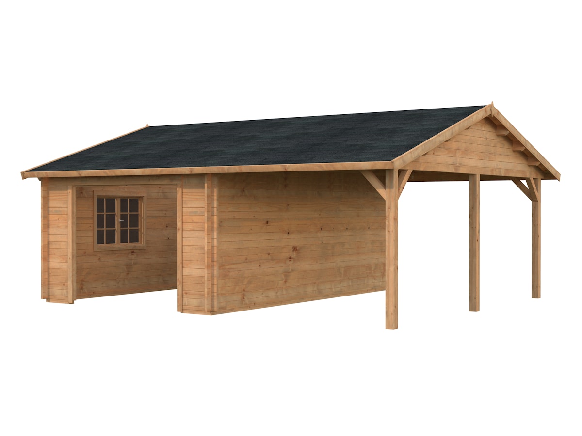 Palmako Garage Roger 19,0 + 16,2 m² - 44 mm - ohne Holztor hellbraun tauchgrundiert Palmako Garage Roger 19,0 + 16,2 m² - 44 mm - ohne Holztor hellbraun tauchgrundiert von Palmako
