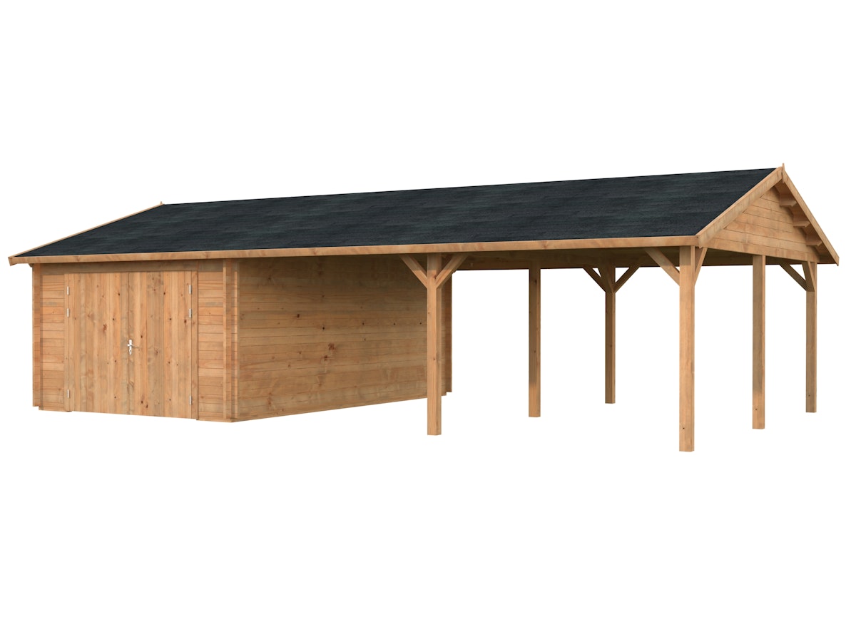 Palmako Garage Roger 19,0 + 33,2 m² - 44 mm - mit Holztor - hellbraun tauchgrundiert Palmako Garage Roger 19,0 + 33,2 m² - 44 mm - mit Holztor - hellbraun tauchgrundiert von Palmako