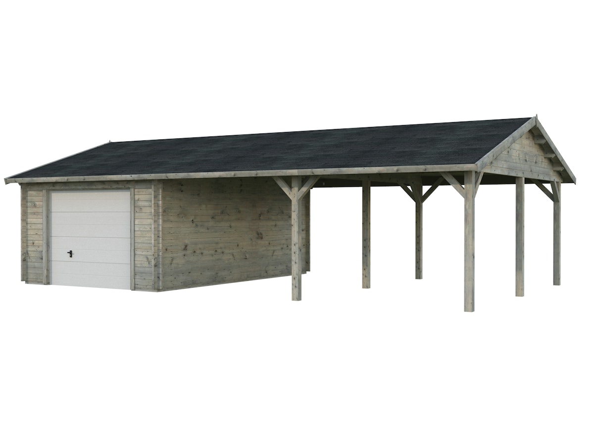 Palmako Garage Roger 19,0 + 33,2 m² - 44 mm - mit Sektionaltor - grau tauchgrundiert Palmako Garage Roger 19,0 + 33,2 m² - 44 mm - mit Sektionaltor - grau tauchgrundiert von Palmako
