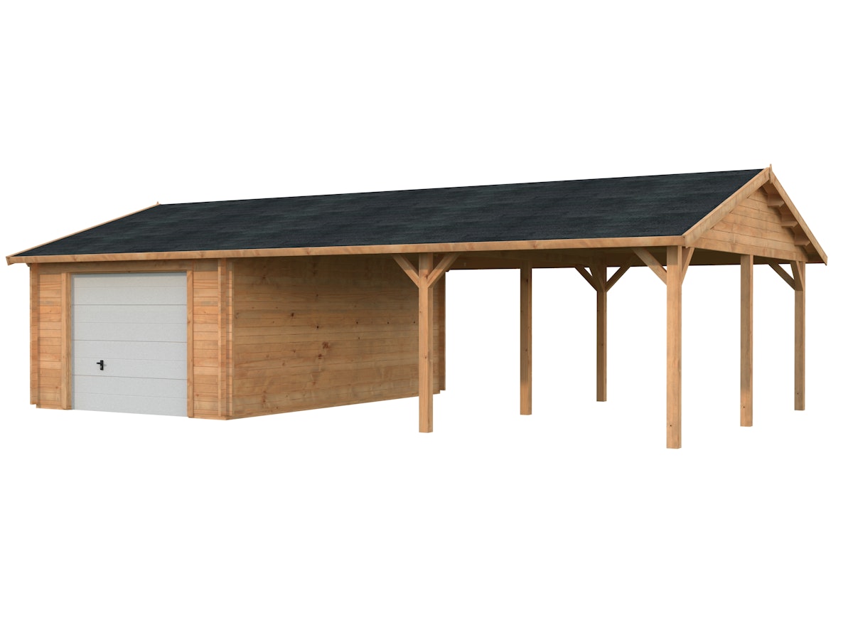 Palmako Garage Roger 19,0 + 33,2 m² - 44 mm - mit Sektionaltor - hellbraun tauchgrundiert Palmako Garage Roger 19,0 + 33,2 m² - 44 mm - mit Sektionaltor - hellbraun tauchgrundiert von Palmako