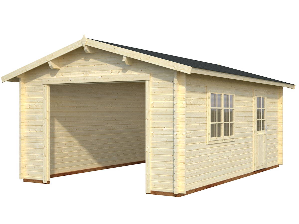 Palmako Garage Roger 19,0 m² - 44 mm - ohne Tor naturbelassen von Palmako