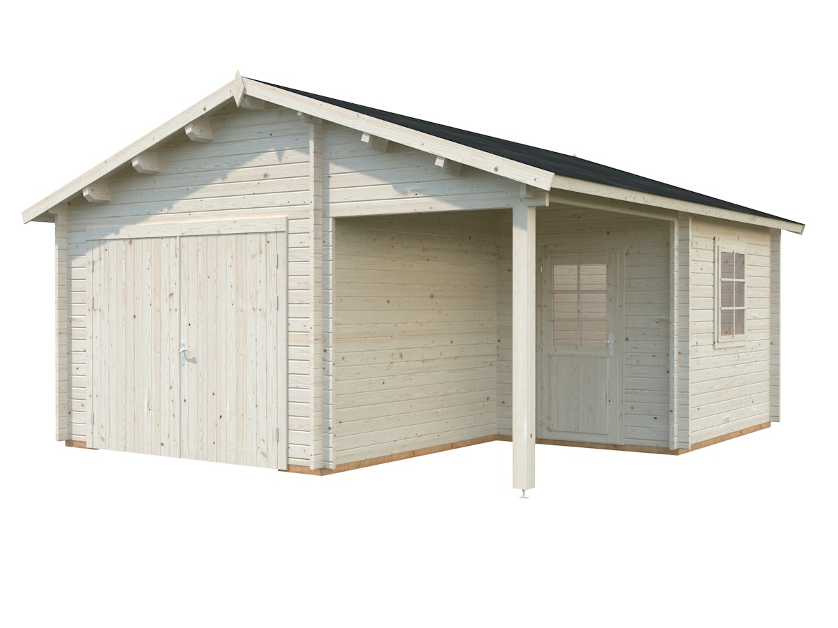 Palmako Garage Roger 21,9+5,2 m² - 44 mm - mit Holztor Transparent tauchimprägniert Palmako Garage Roger 21,9+5,2 m² - 44 mm - mit Holztor Transparent tauchimprägniert von Palmako