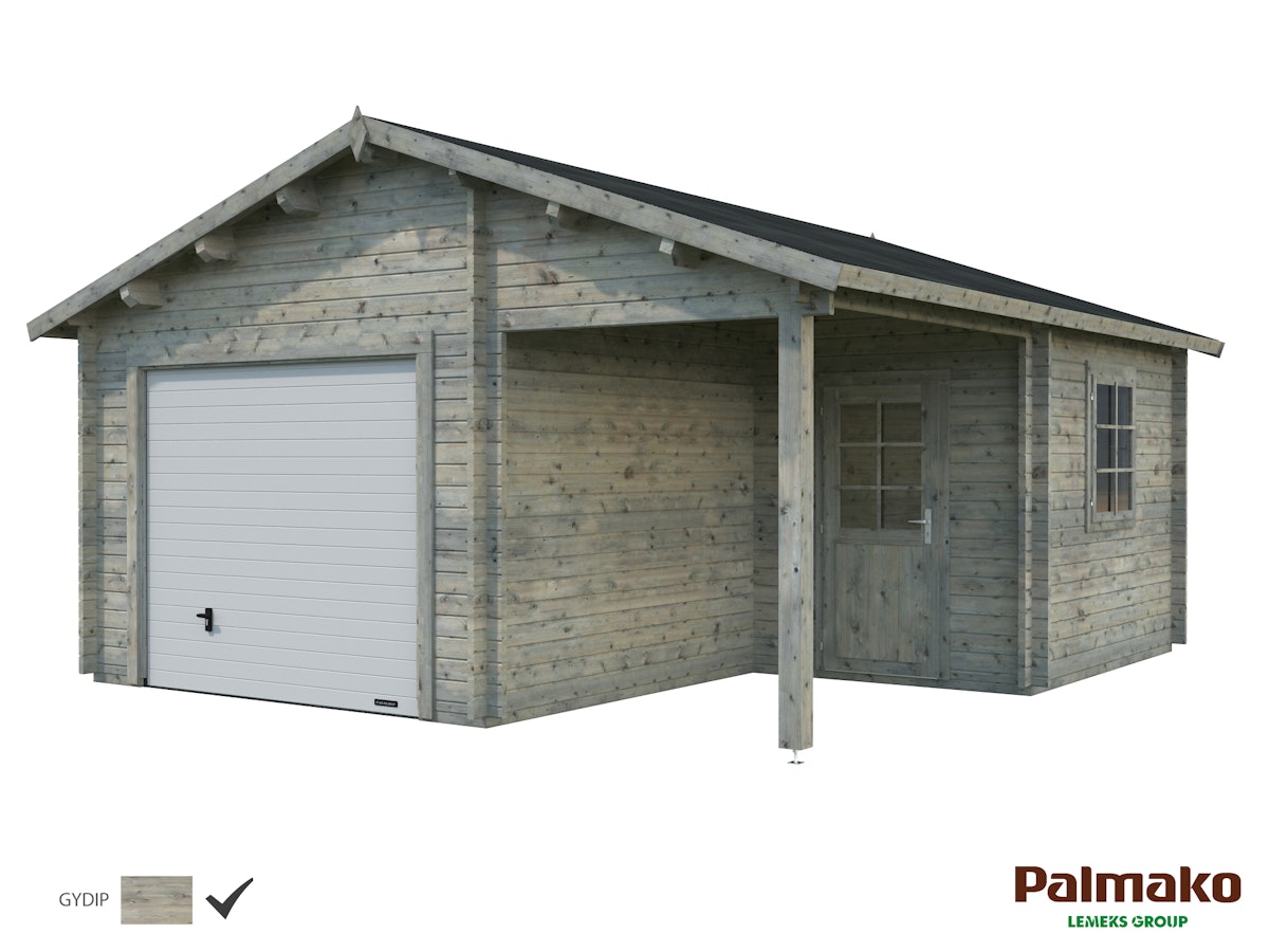 Palmako Garage Roger 21,9+5,2 m² - 44 mm - mit Sektionaltor Grau tauchimprägniert Palmako Garage Roger 21,9+5,2 m² - 44 mm - mit Sektionaltor Grau tauchimprägniert von Palmako