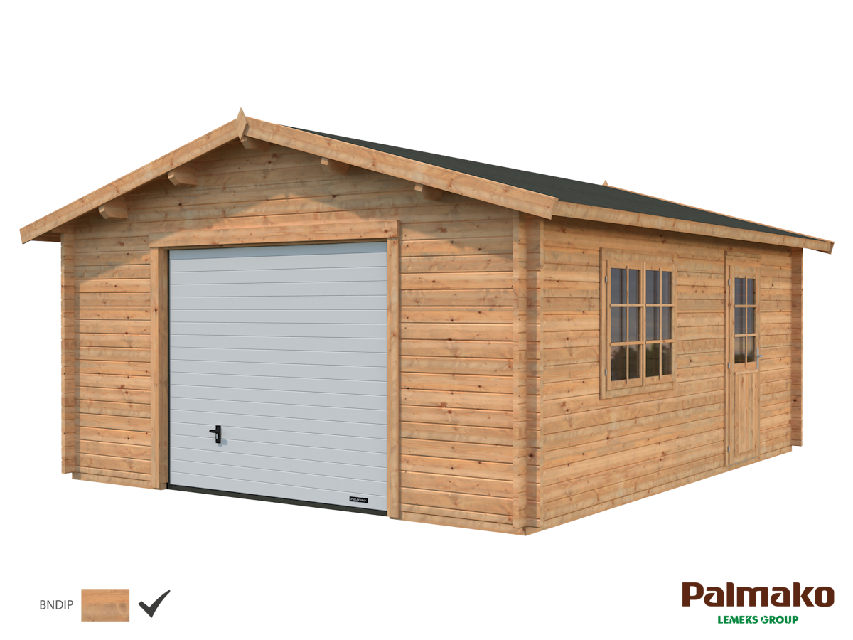 Palmako Garage Roger 23,9 m² - 44 mm - mit Sektionaltor Hellbraun tauchimprägniert Palmako Garage Roger 23,9 m² - 44 mm - mit Sektionaltor Hellbraun tauchimprägniert von Palmako