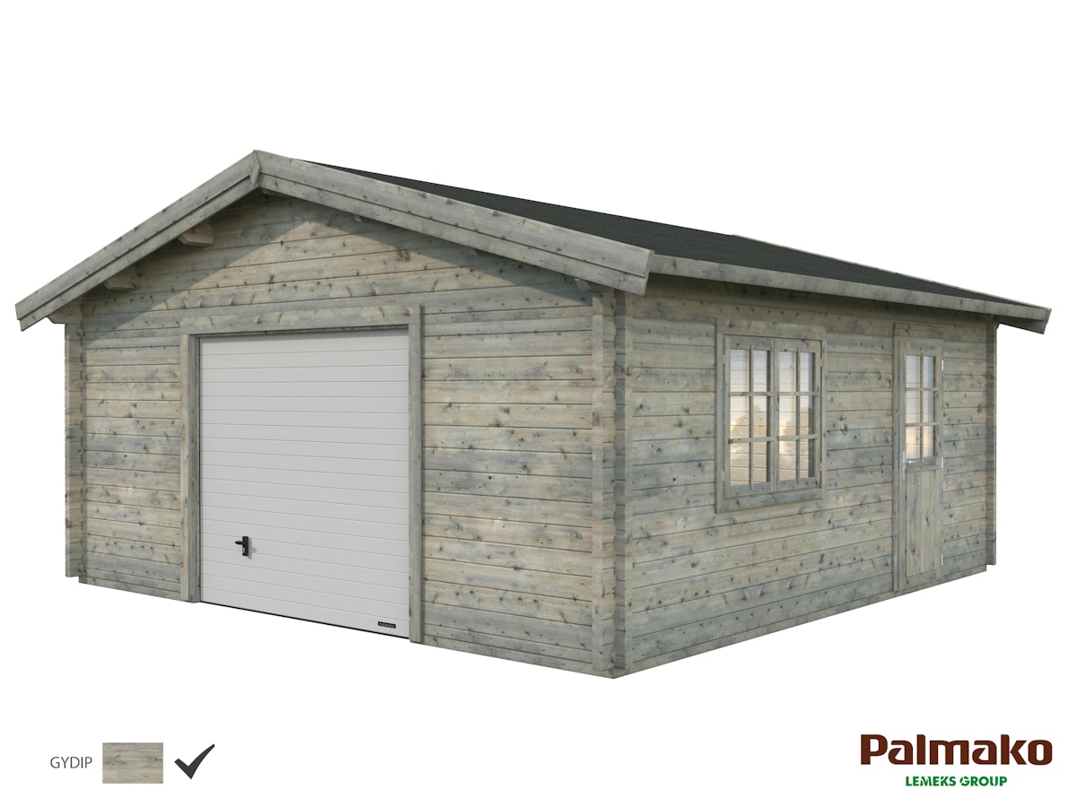 Palmako Garage Roger 27,7 m² - 70 mm - mit Sektionaltor Grau tauchimprägniert Palmako Garage Roger 27,7 m² - 70 mm - mit Sektionaltor Grau tauchimprägniert von Palmako