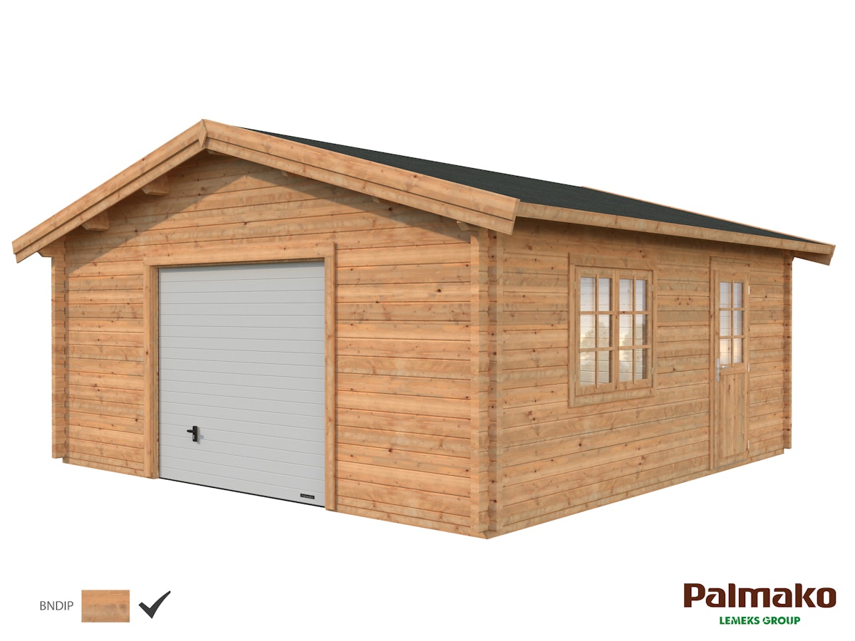 Palmako Garage Roger 27,7 m² - 70 mm - mit Sektionaltor Hellbraun tauchimprägniert Palmako Garage Roger 27,7 m² - 70 mm - mit Sektionaltor Hellbraun tauchimprägniert von Palmako