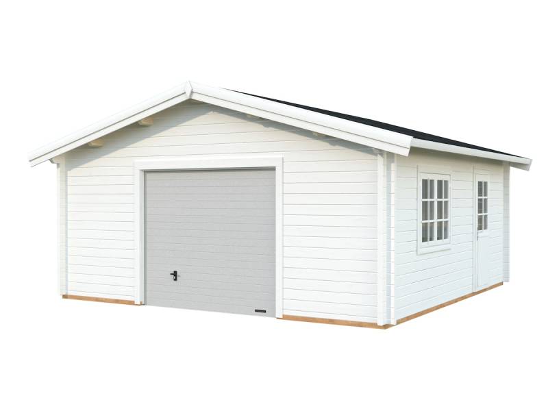 Palmako Garage Roger 27,7 m² - 70 mm - mit Sektionaltor weiß lackiert von Palmako