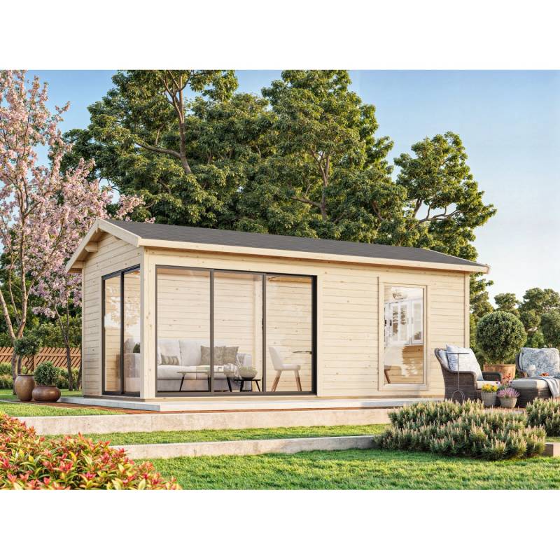 Palmako Gartenhaus Amanda Slide 595 x 300 cm Hellgrau-Anthrazit FSC® von Palmako
