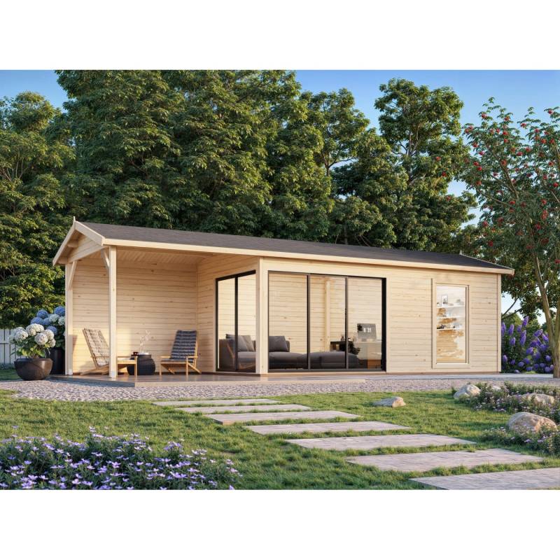 Palmako Gartenhaus Amanda Slide 873 x 300 cm Hellgrau-Anthrazit FSC® von Palmako