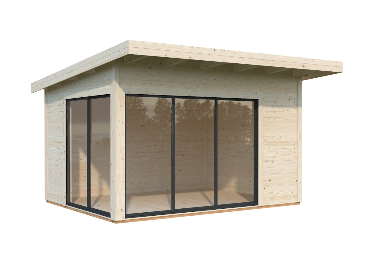 Palmako Gartenhaus Andrea 11,2 m² mit Schiebetür - 44 mm naturbelassen von Palmako