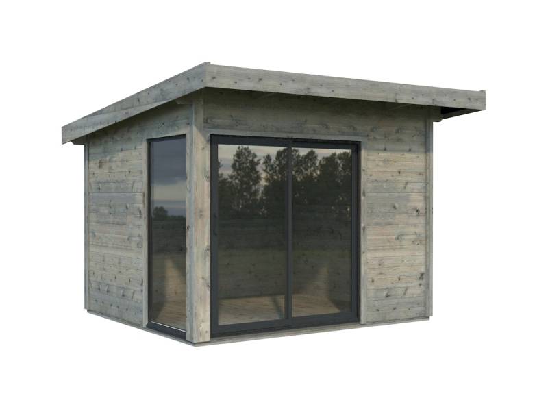 Palmako Gartenhaus Andrea 7,5 m² Slide Plus - 44 mm grau tauchgrundiert von Palmako