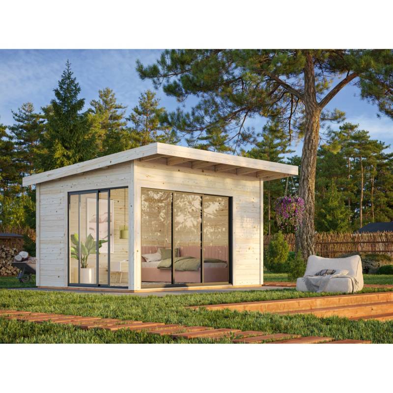 Palmako Gartenhaus Andrea Slide 390 x 300 cm Dunkelgrau-Anthrazit FSC® von Palmako