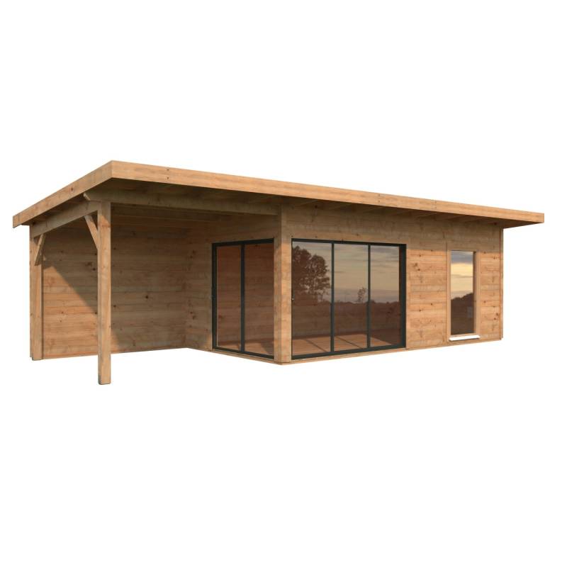 Palmako Gartenhaus Andrea Slide Plus Braun Tauchgrundiert 898 cm x 300 cm FSC® von Palmako