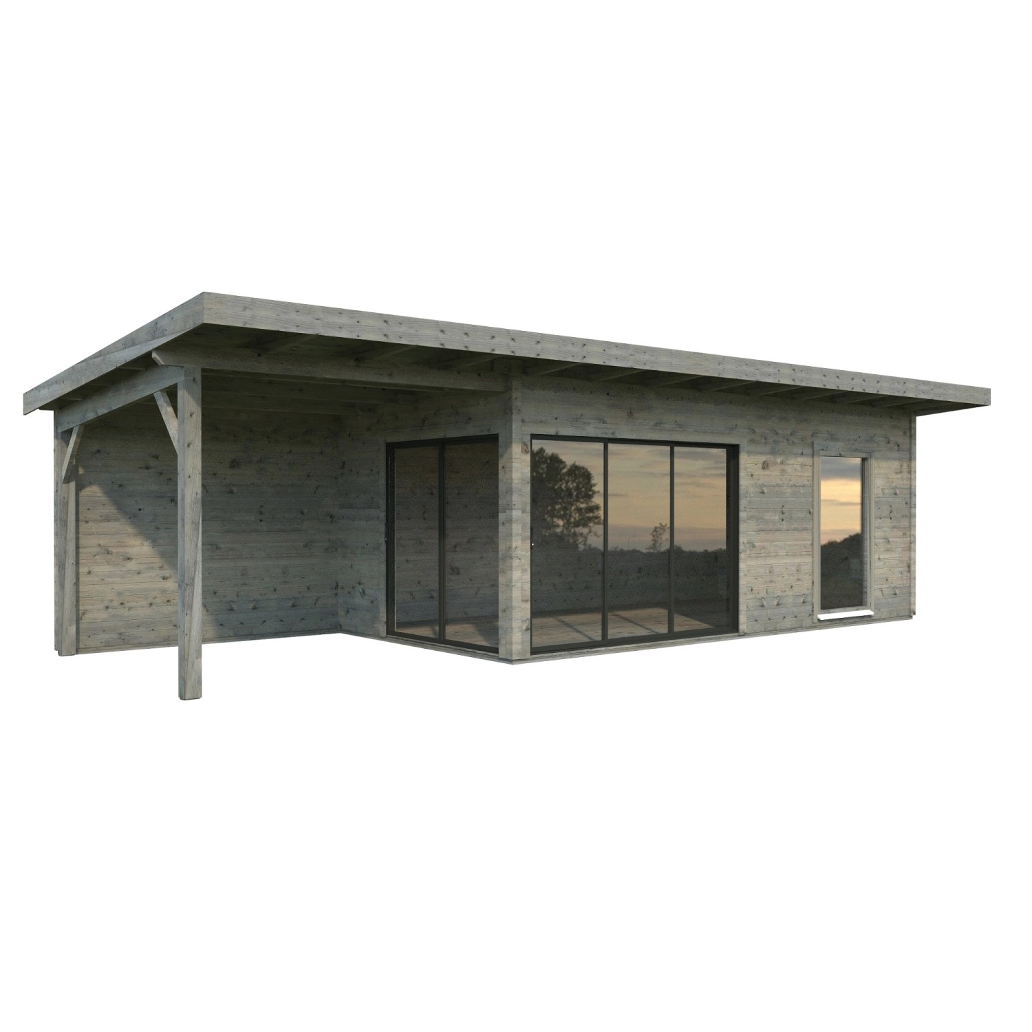 Palmako Gartenhaus Andrea Slide Plus Grau Tauchgrundiert 898 cm x 300 cm FSC® von Palmako