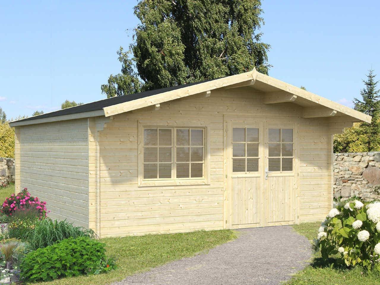 Palmako Gartenhaus Britta 19,7 Holzhaus Blockbohlenhaus, BxT: 500x445 cm, mit Fußboden von Palmako