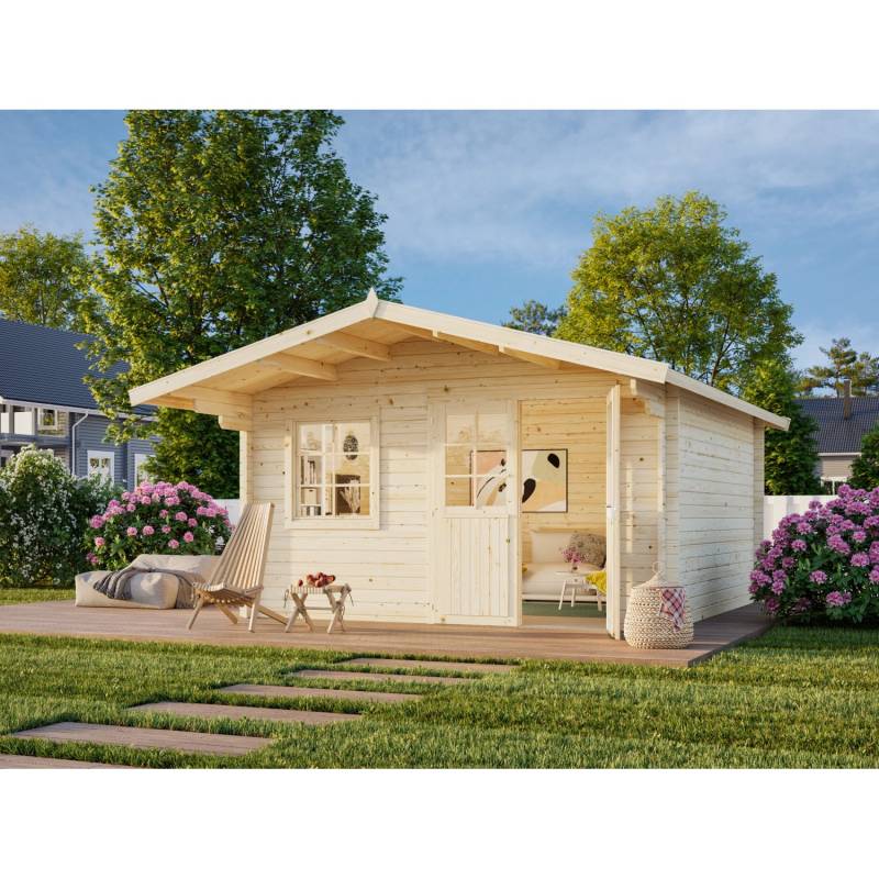 Palmako Gartenhaus Britta 390 x 390 cm Lackiert Grau-Anthrazit FSC® von Palmako