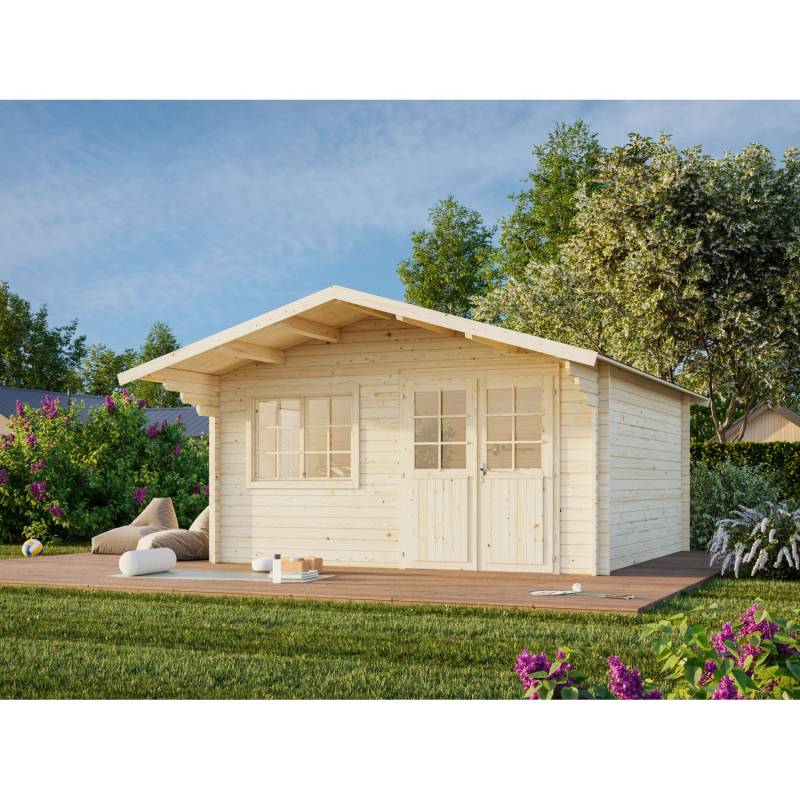Palmako Gartenhaus Britta 426 x 426 cm Lackiert Dunkelgrau-Weiß FSC® von Palmako
