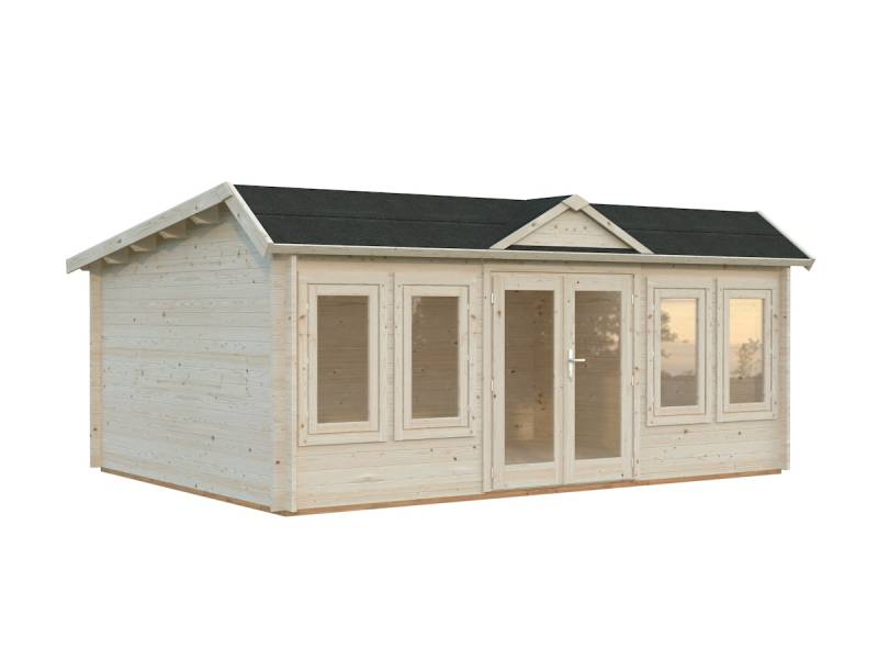 Palmako Gartenhaus Claudia Pentroof (Stufendach) 19,4 m² - 34 mm naturbelassen von Palmako