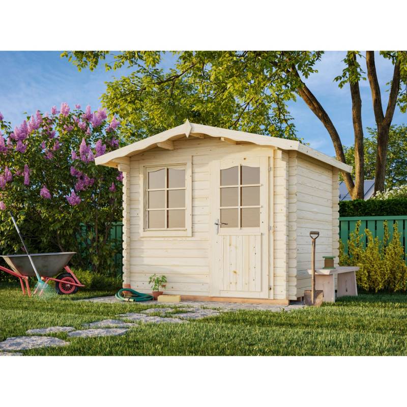 Palmako Gartenhaus Emma 240 x 200 cm Lackiert Grau-Weiß FSC® von Palmako