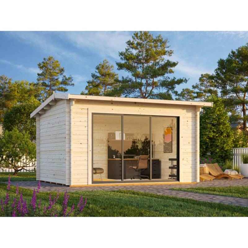 Palmako Gartenhaus Ines Slide 390 x 300 cm Lackiert Grau-Anthrazit FSC® von Palmako