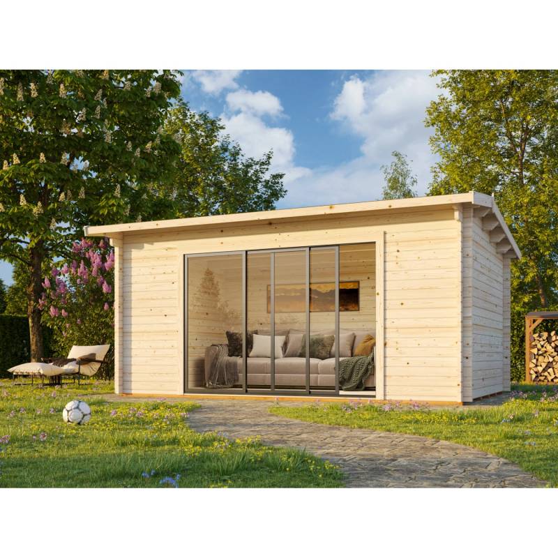 Palmako Gartenhaus Ines Slide Plus 480 x 300 cm Lackiert Grau-Anthrazit FSC® von Palmako