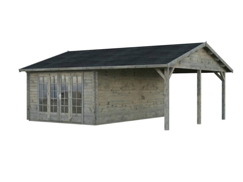 Palmako Gartenhaus Irene 19,0+16,2 m2 - 44mm naturbelassen von Palmako