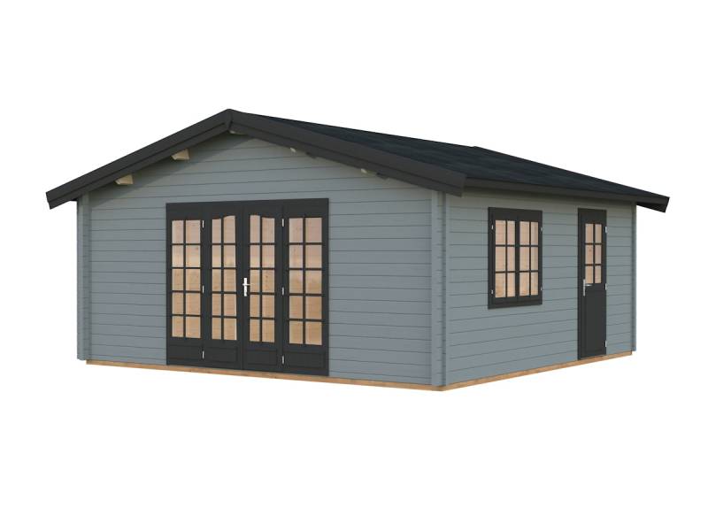 Palmako Gartenhaus Irene 27,7 m² - 70 mm hellgrau/anthrazit lackiert von Palmako