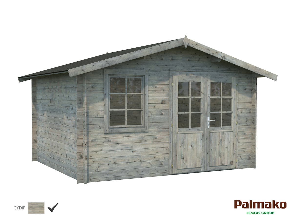 Palmako Gartenhaus Klara 10,4 m² - 28 mm Grau tauchimprägniert von Palmako