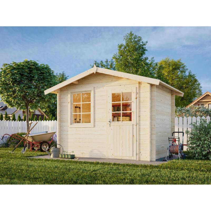 Palmako Gartenhaus Klara 276 x 180 cm Lackiert Grau-Weiß FSC® von Palmako