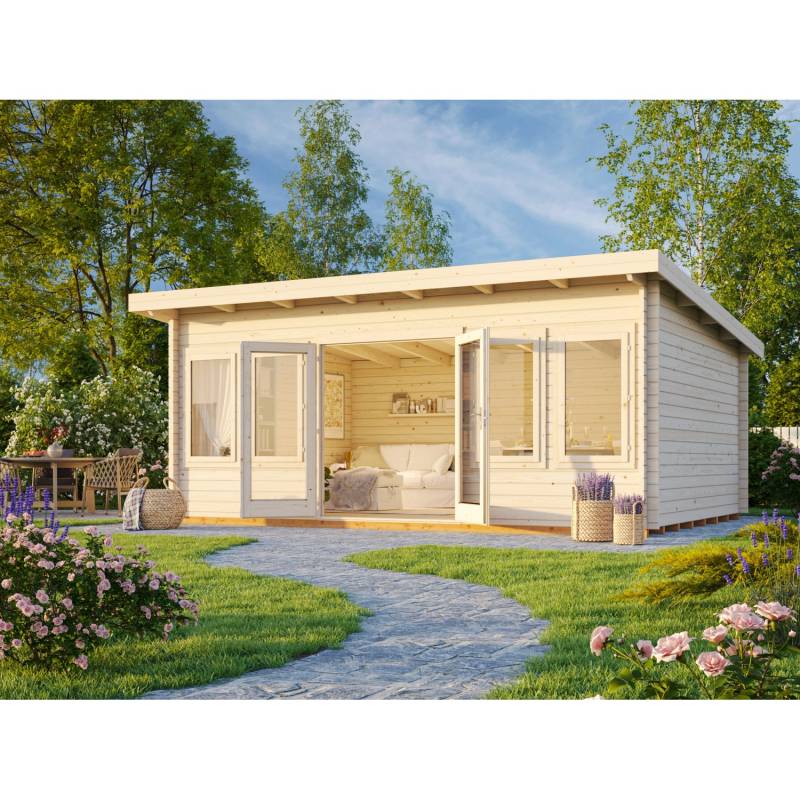 Palmako Gartenhaus Lisa 530 x 380 cm Lackiert Grau-Anthrazit FSC® von Palmako
