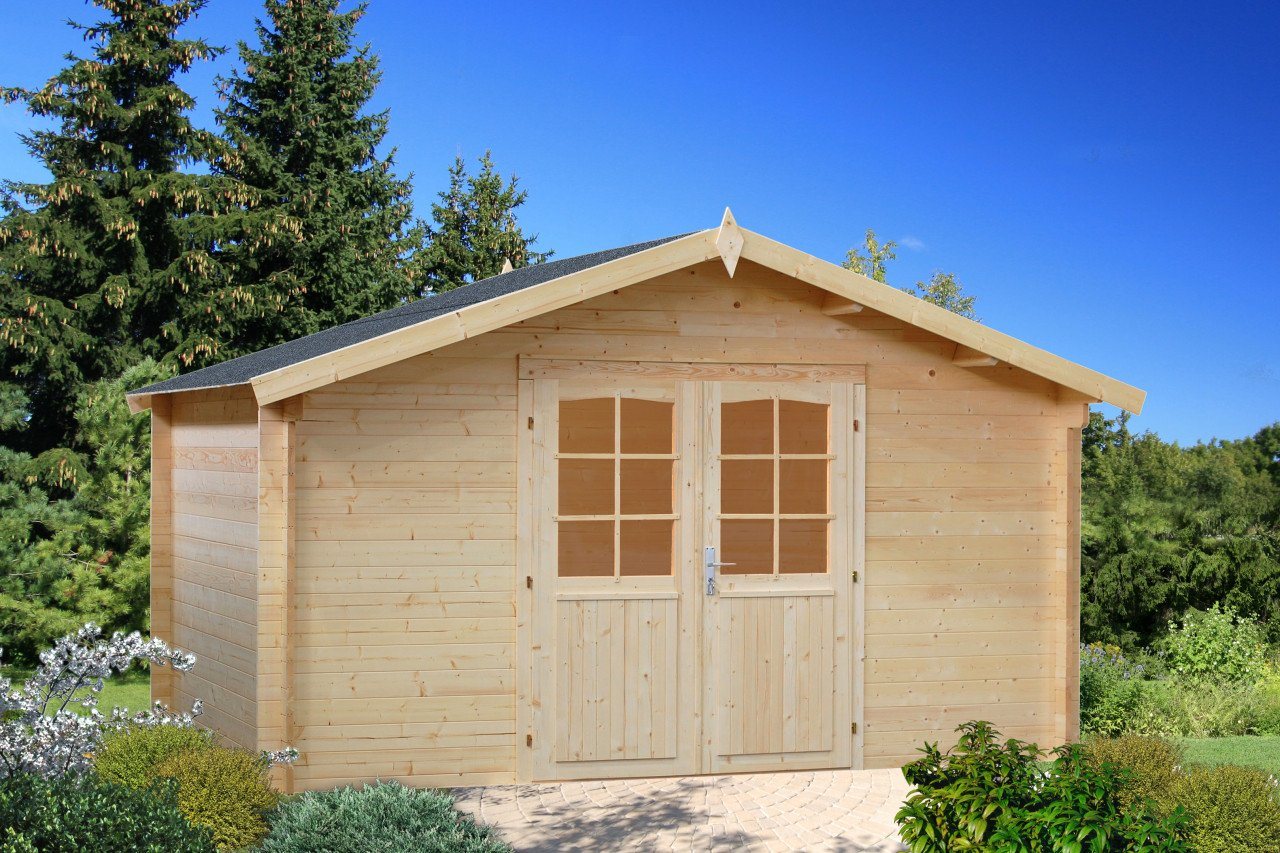 Palmako Gartenhaus Lotta 13,9 Holzhaus Blockbohlenhaus, BxT: 400x400 cm, mit Fußboden von Palmako