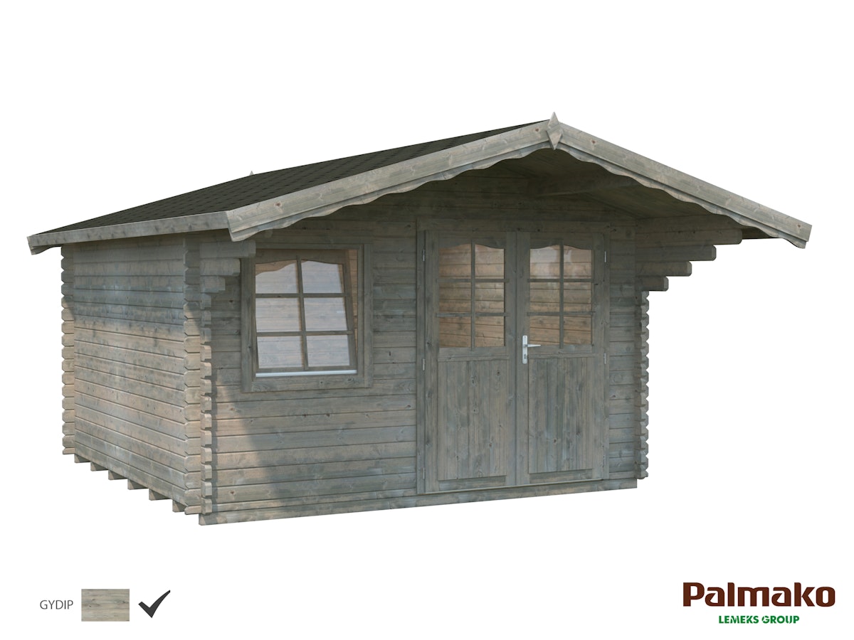 Palmako Gartenhaus Sally 12,3 m² - 44 mm Grau tauchimprägniert von Palmako