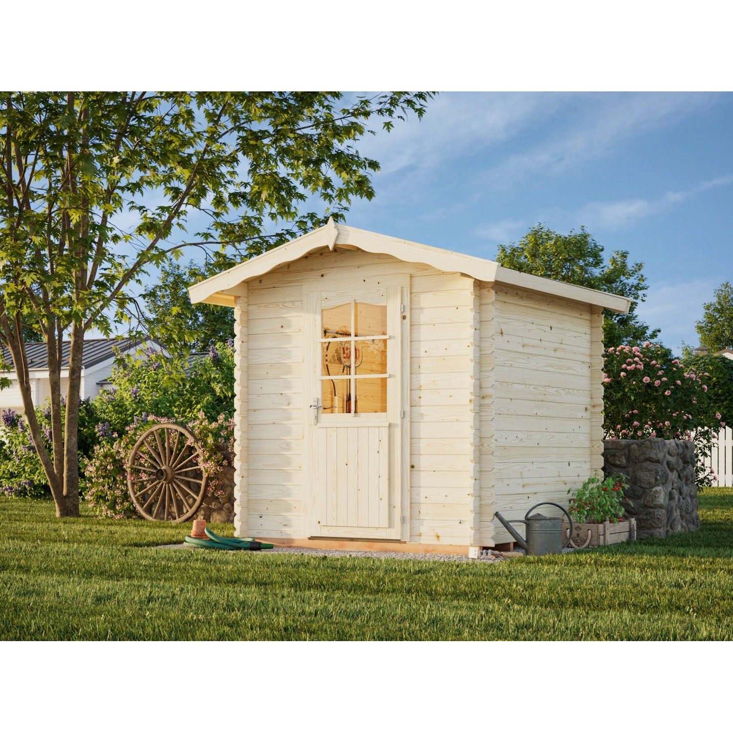 Palmako Gartenhaus Vivian 200 x 200 cm Lackiert Dunkelgrau-Weiß FSC® von Palmako