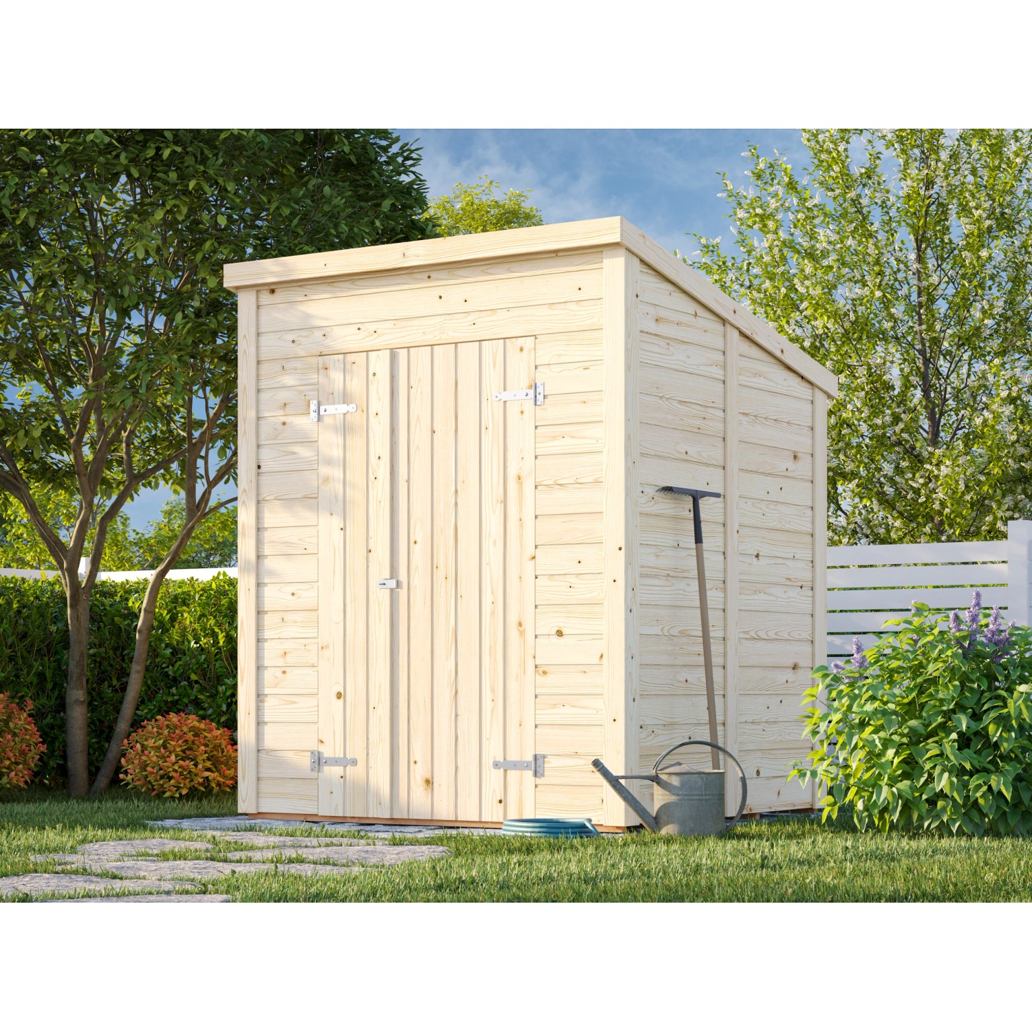 Palmako Gerätehaus Leif 183 x 170 cm Lackiert Dunkelgrau FSC® von Palmako