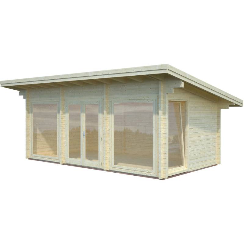 Palmako Heidi Holz-Gartenhaus Natur Flachdach Unbehandelt 620 cm x 340 cm von Palmako