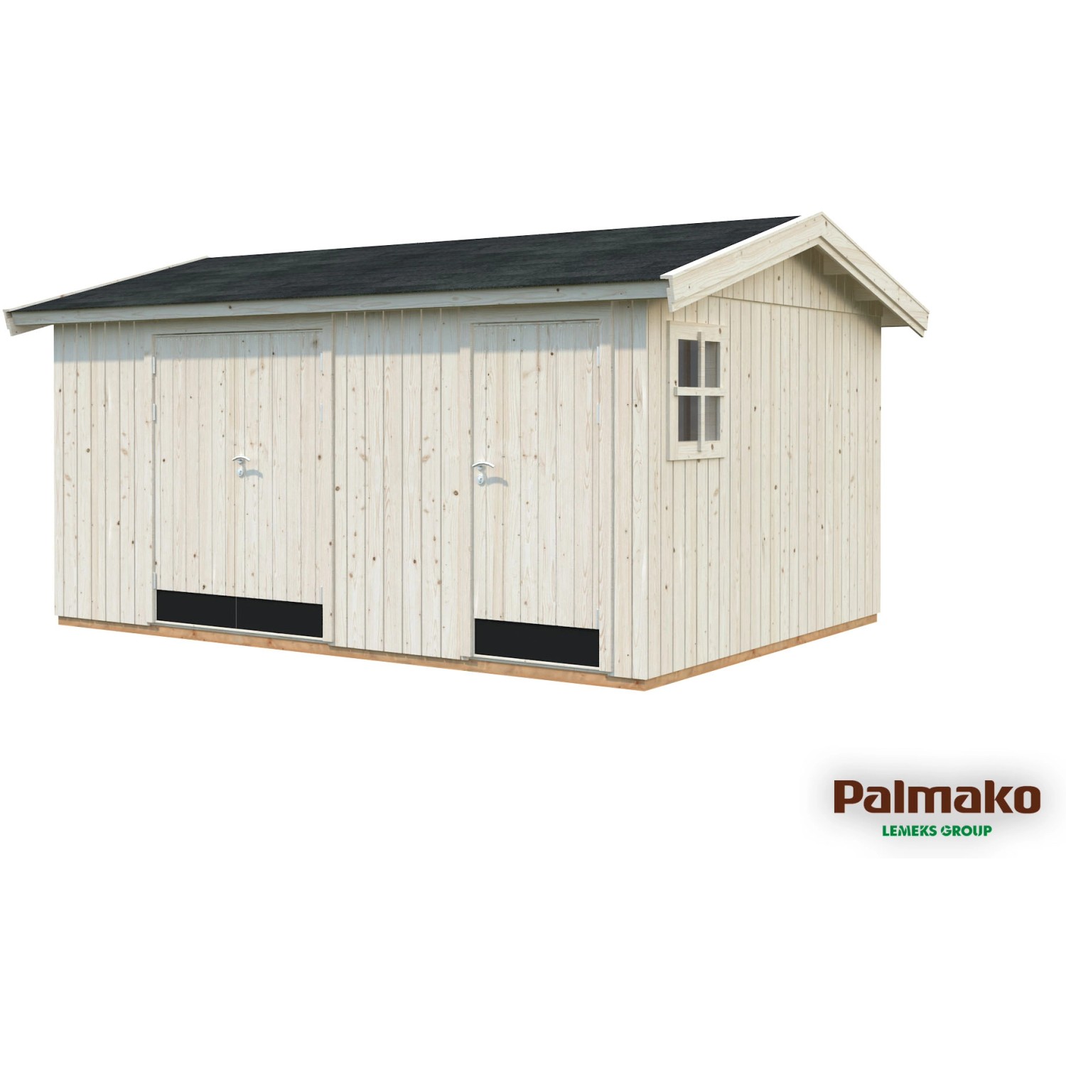 Palmako Olaf Holz-Gartenhaus Natur Satteldach Unbehandelt 452 cm x 330 cm von Palmako